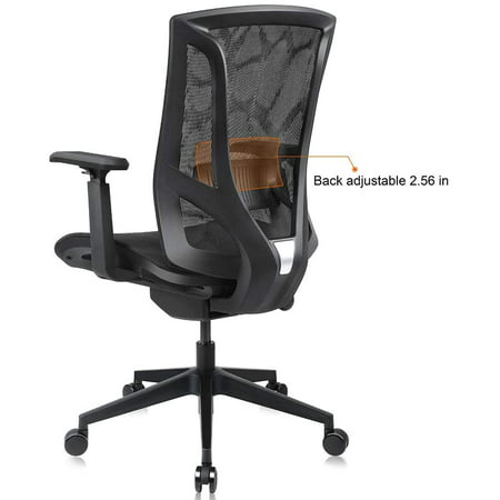 Black Ergonomic Office Chair High Back with Breathable Mesh and 3D Adjustable Arm Rests Computer Chair Height Adjustable and Head Support //Any Angle Back Adjustable To 135/° Tilt Tension